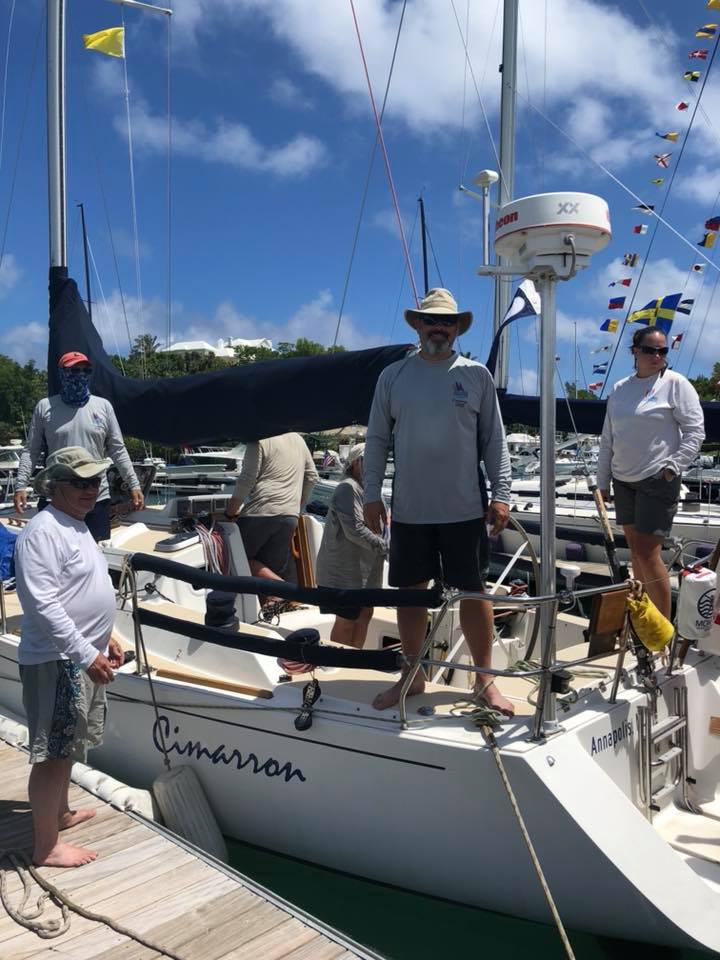 Cimarron crew arrives in Bermuda. Photo courtesy of Annapolis Bermuda FB page