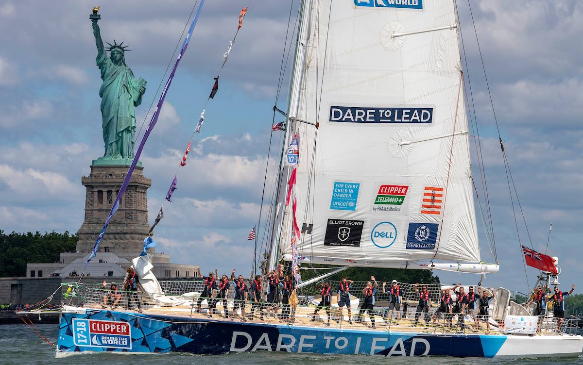 Team Dare To Lead departs New York for the last leg of the 2017-18 Clipper Round the World Race. Photo courtesy of Facebook