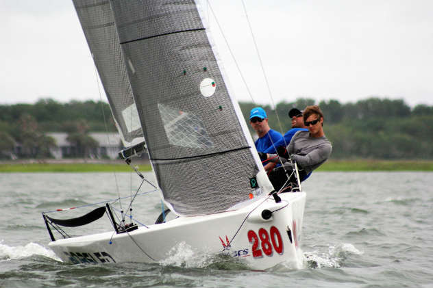 Bob Moran and team at the Melges 20 Nationals in Charleston. Photo by Priscilla Parker