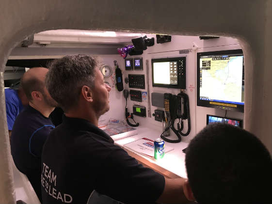 Capt Dale shows us the nav station