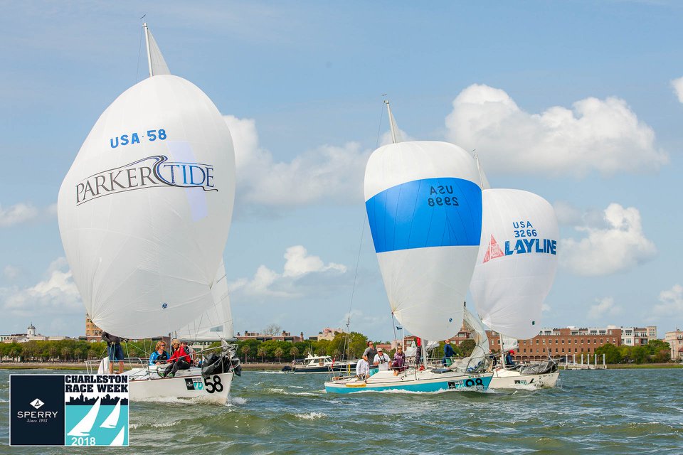 Tony Parker's J/24 Bangor Packet team placed third. Photo courtesy of Charleston RW