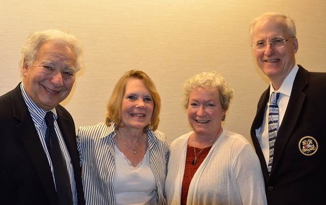 Left to Right: Vice Commodore Richard Rosenthal, Commodore Pat Cooper, Secretary/Treasurer Penny Zahn and Member-at-Large David Wallace. Photo Credit: Dick Cooper.)