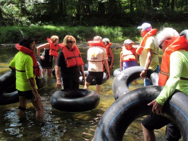 Gunpowder River tube prep at various stages.