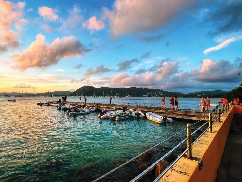 Cruising dinghy dock French Caribbean