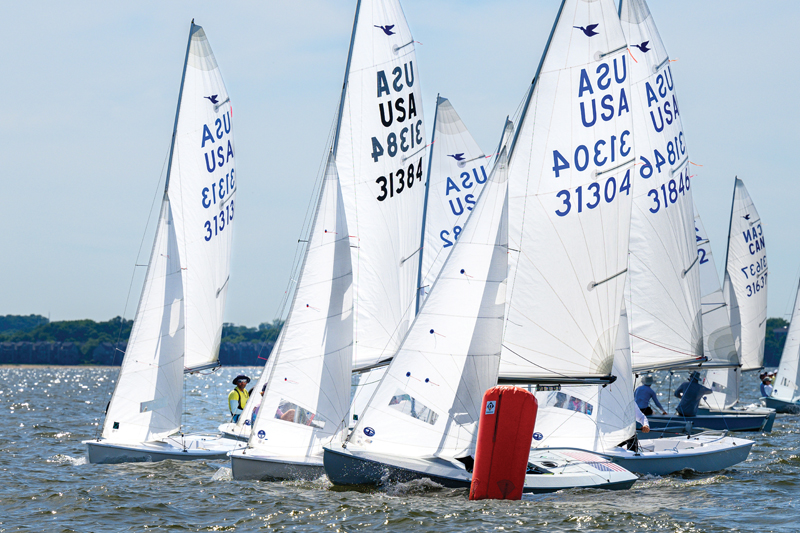 Small sailboats racing