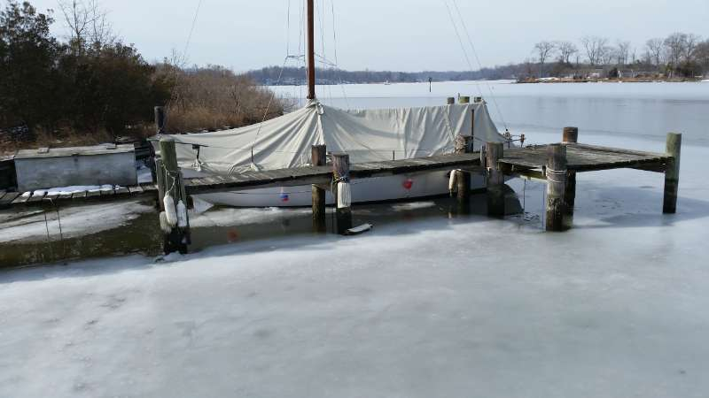  “Moon Shadow” at dock in West River... before sinking.