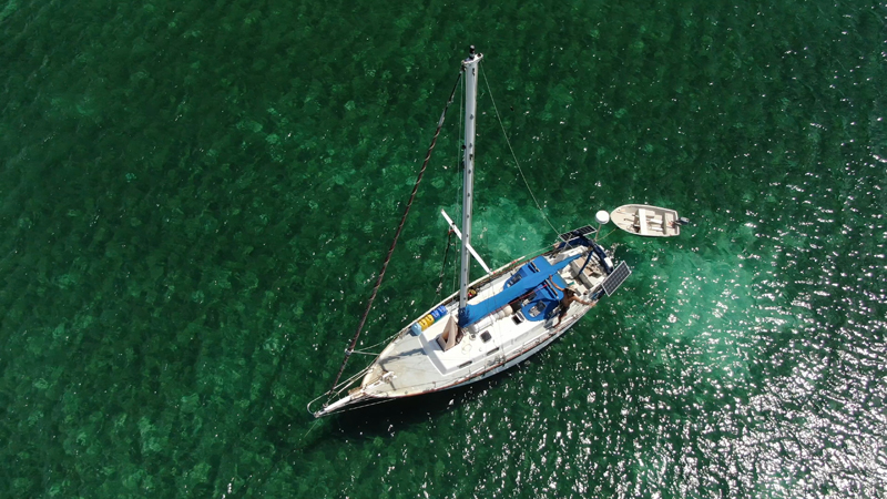 sailboat at anchor