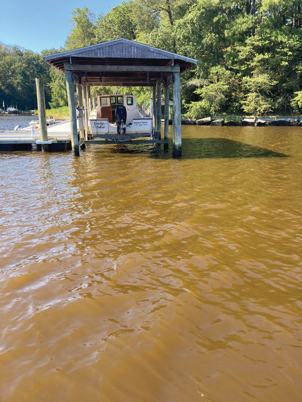 discolored water from algae blooms