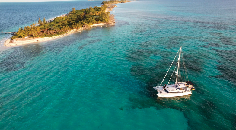 sailboat in the Bahamas