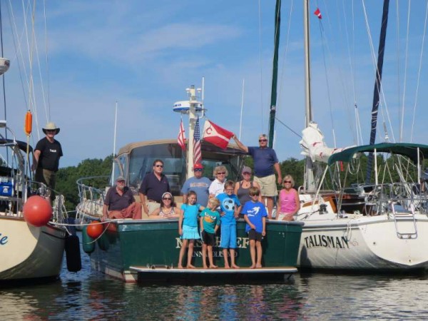 Three Generations of Corinthians rafted up in Swan Creek.