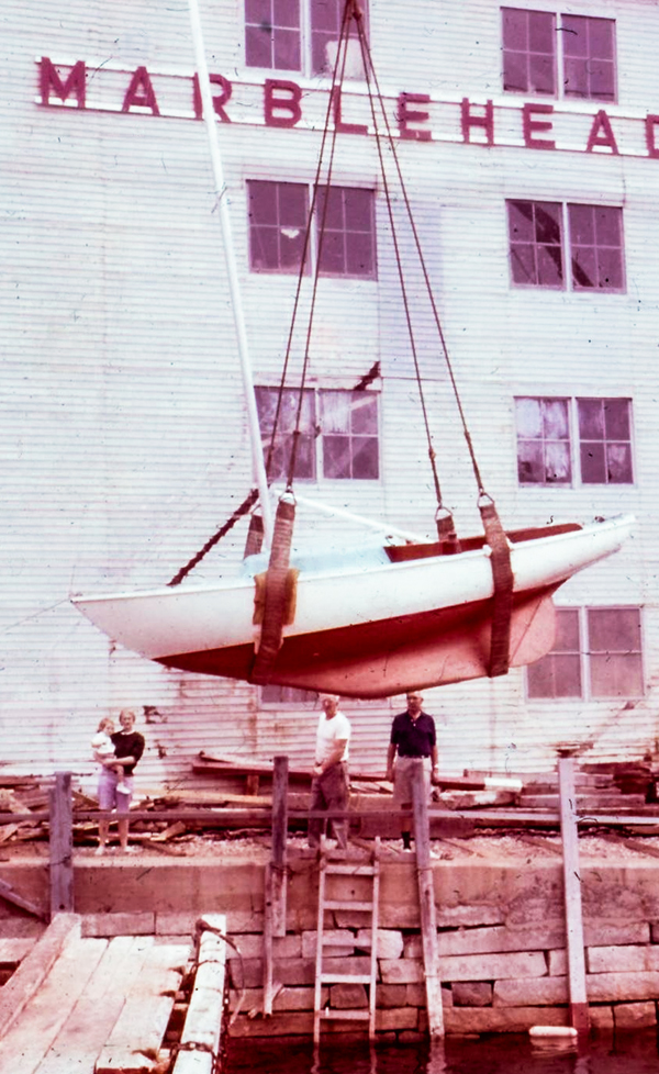 Typhoon No. 1 being launched in Marblehead, MA,