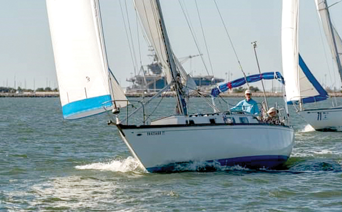 Century Club member Tim Dull's sailboat Skylark underway.