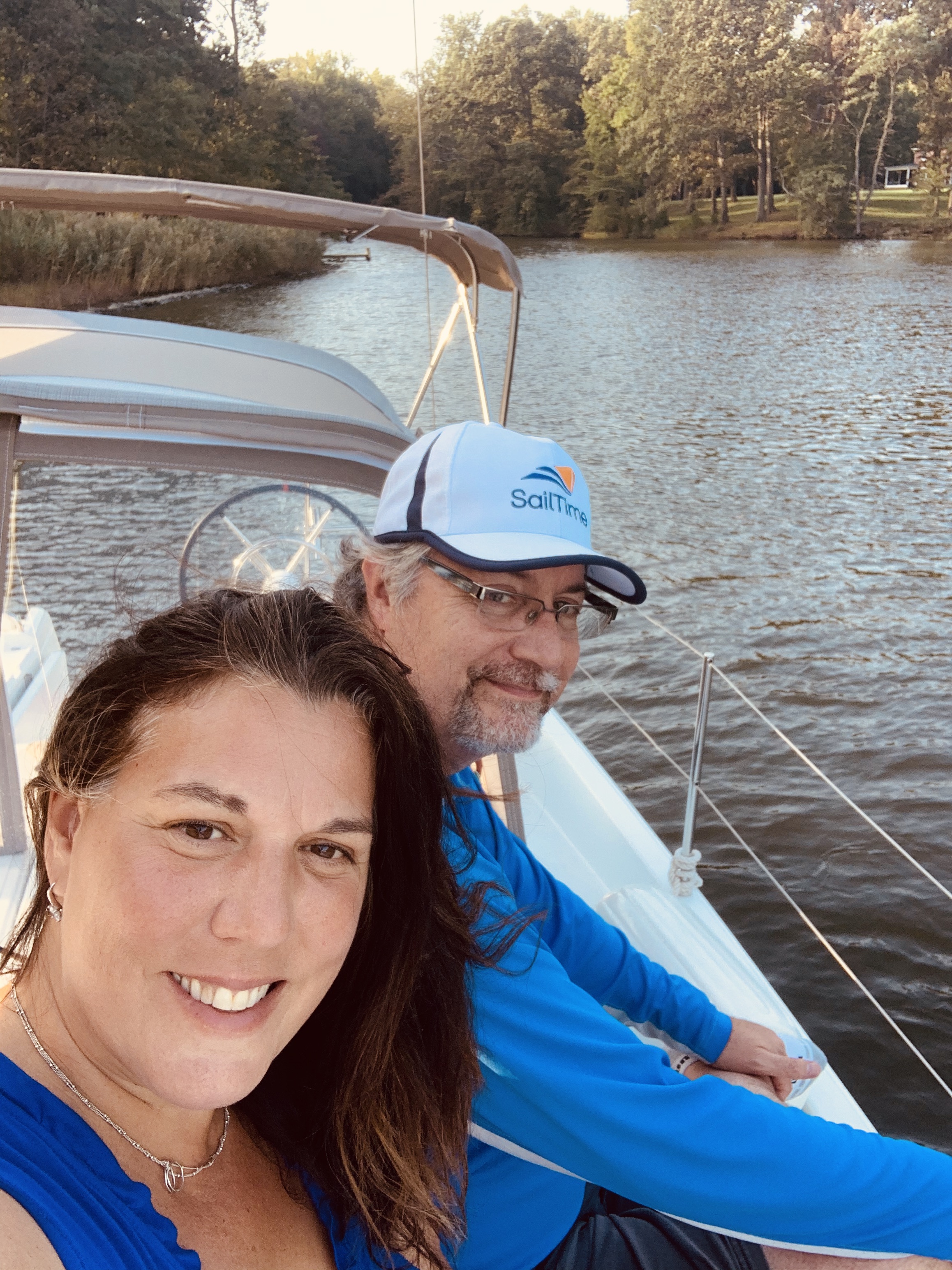 Tom and Christine enjoying sailing