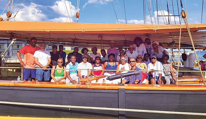 Universal Sailing Club members aboard Pride of Baltimore II