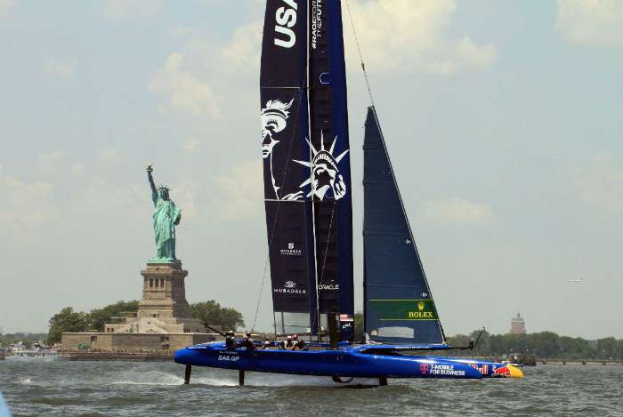 sailing statue liberty sailgp