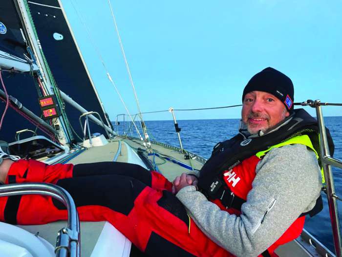 Bert Bossar sailing offshore