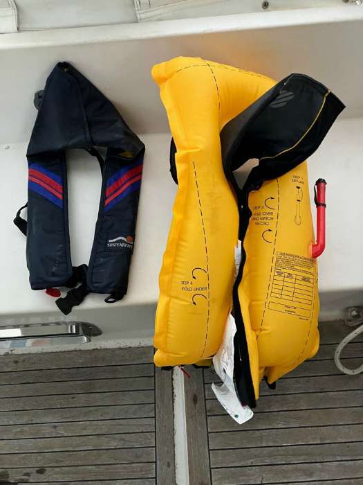 lifejackets on sailboat