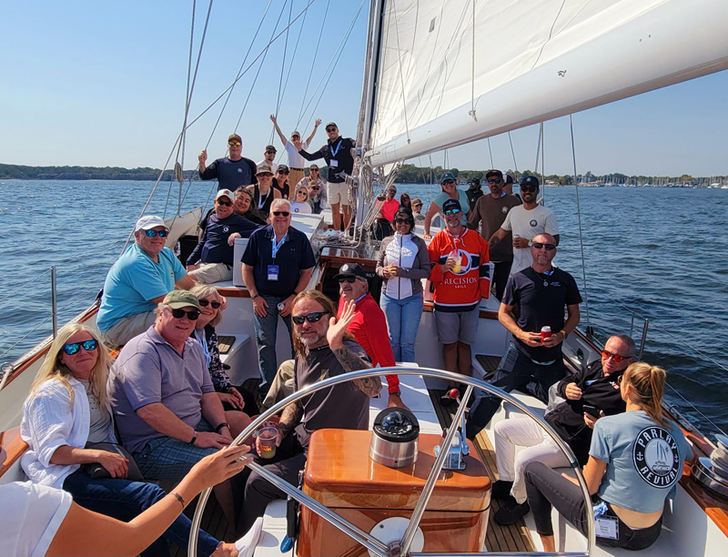 guests aboard schooner Woodwind