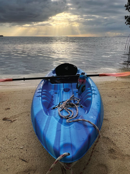 kayak on a sandy beach