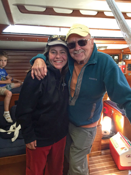 The author with Agu, her \"sailing godfather.\" 